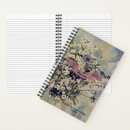Wildflowers Meadow Confucius Quote Pink Journal Notitieboek (Binnen)