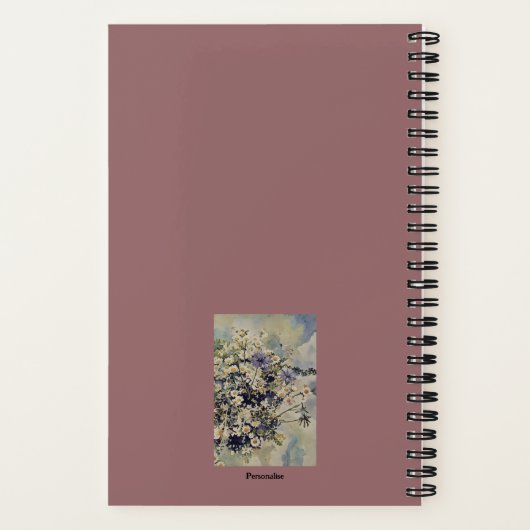 Wildflowers Meadow Confucius Quote Pink Journal Notitieboek (Achterkant)