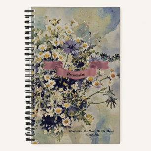 Wildflowers Meadow Confucius Quote Pink Journal Notitieboek