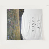 Wildflowers Meadow Floral Wedding Photo Backdrop Wandkleed (Voorkant (horizontaal))