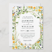 Wildflowers Meadow Rustic Elegant QR Code Wedding Kaart (Voorkant)