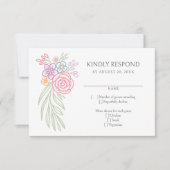 Wildflowers Meadow Wedding RSVP Kaartje (Voorkant)