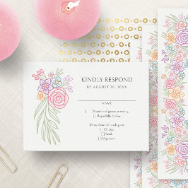 Wildflowers Meadow Wedding RSVP Kaartje