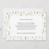 Wildflowers Meisje Doop Bedankkaartjes Kaart (Achterkant)