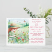 Wildflowers Meisje's 5e verjaardagsfeestje Kaart (Staand voorkant)