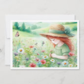 Wildflowers Meisje's 5e verjaardagsfeestje Kaart (Achterkant)