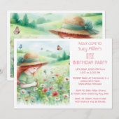 Wildflowers Meisje's 5e verjaardagsfeestje Kaart (Voorkant / Achterkant)