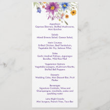 Wildflowers Menu