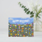 Wildflowers met Daisies Briefkaart (Staand voorkant)