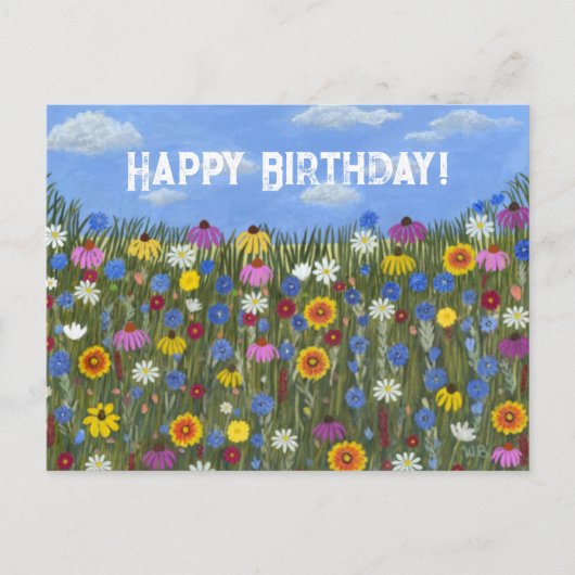 Wildflowers met Daisies Briefkaart (Voorkant)