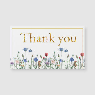 Wildflowers met Elegant Gold Script Bedankt
