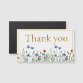 Wildflowers met Elegant Gold Script Bedankt (Voorkant / Achterkant)