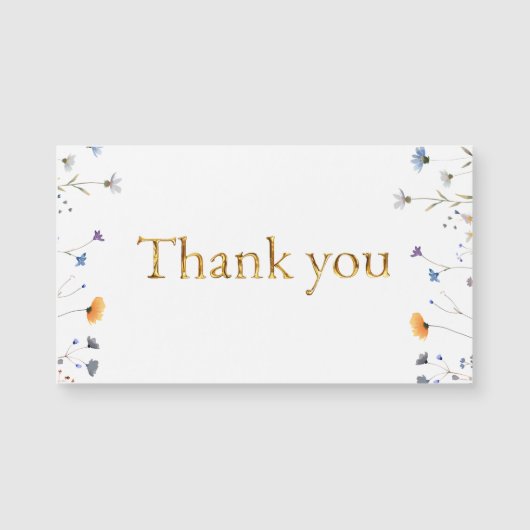 Wildflowers met Elegant Gold Script Bedankt (Voorkant)