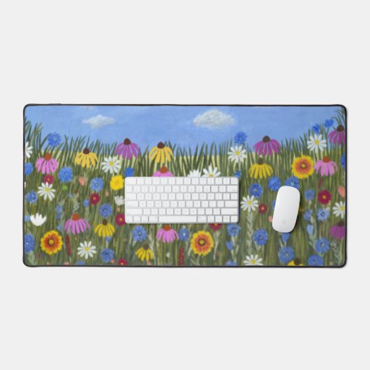 Wildflowers met madeliefjes bureaumat (Keyboard & Muis)
