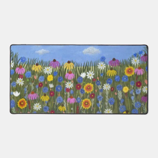 Wildflowers met madeliefjes bureaumat (Voorkant)