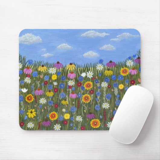 Wildflowers met madeliefjes muismat (Met muis)