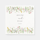 Wildflowers Minimalist Elegant Wedding Script Servet (Voorkant)