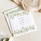 Wildflowers Minimalist Elegant Wedding Script Servet