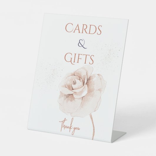 Wildflowers Modern Baby Shower Reclamebord Met Voetstuk (Voorkant)