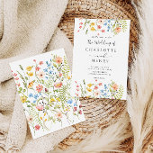 Wildflowers Modern Elegant Rustiek Huwelijk Kaart