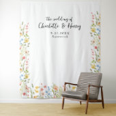 Wildflowers Modern Floral Wedding Foto Achtergrond Wandkleed (In situ)