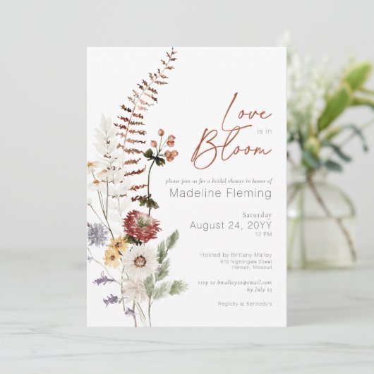 Wildflowers Modern Love In Bloom Vrijgezellenfeest Kaart (Staand voorkant)