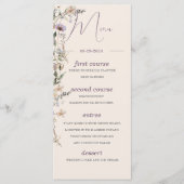 Wildflowers Modern Monogram bruiloft Menu (Voorkant)