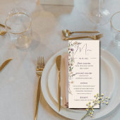 Wildflowers Modern Monogram bruiloft Menu