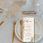 Wildflowers Modern Monogram bruiloft Menu