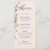 Wildflowers Modern Monogram bruiloft Menu (Voorkant)