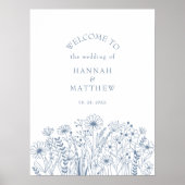 Wildflowers Modern Simple Boho Wedding Welkom Poster (Voorkant)