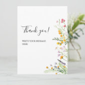 Wildflowers modern Thank you table sign Menu (Staand voorkant)