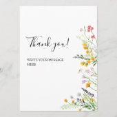 Wildflowers modern Thank you table sign Menu (Voorkant)