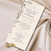 Wildflowers Modern Welcome Order Service Wedding Menu