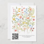 Wildflowers Moderne Tuin QR Code Huwelijk Kaart (Achterkant)