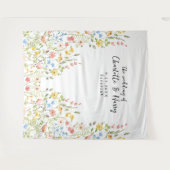 Wildflowers Moderne Tuin Trouwfoto Achtergrond Wandkleed (Voorkant (horizontaal))