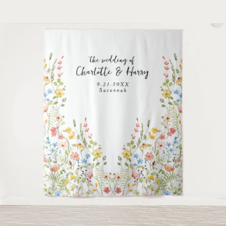 Wildflowers Moderne Tuin Trouwfoto Achtergrond Wandkleed