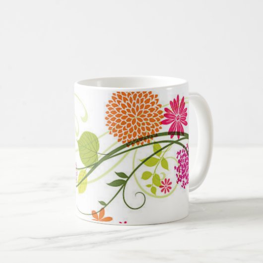 Wildflowers Mok Design, Waterverf Floral mok W (Voorkant rechts)