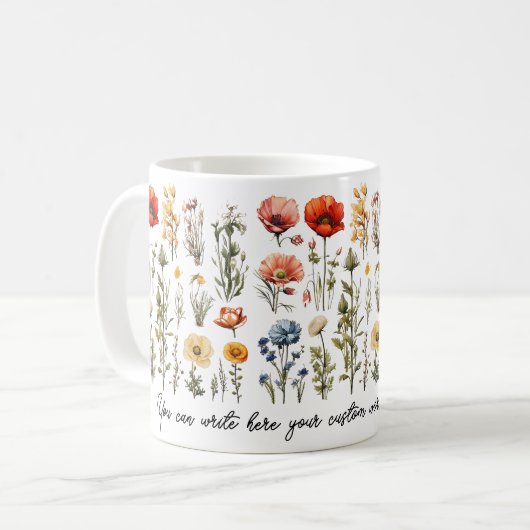 Wildflowers Mok met aangepaste tekst Moederdag cad (Voorkant links)