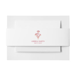 Wildflowers Monogram in Red Design Uitnodigingen Wikkel