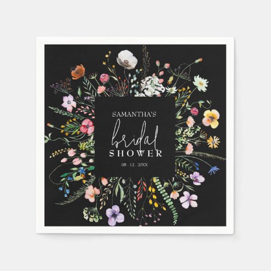 Wildflowers Moody Vrijgezellenfeest Servet (Voorkant)