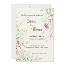 Wildflowers, mooie bloemen, handgetekende bruiloft