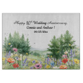 Wildflowers Mountains 10e bruiloft Jubileum Snijplank (Voorkant)