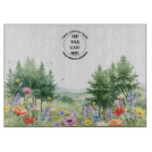 Wildflowers Mountains Zakelijk Logo Snijplank (Voorkant)