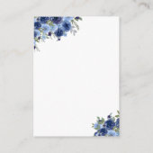 Wildflowers Navy Blue – Boho Rustic Wedding Informatiekaartje (Achterkant)