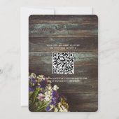 Wildflowers on Wood String Lights Rustic Wedding Kaart (Achterkant)