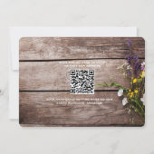 Wildflowers on Wood String Lights Rustic Wedding Kaart (Achterkant)