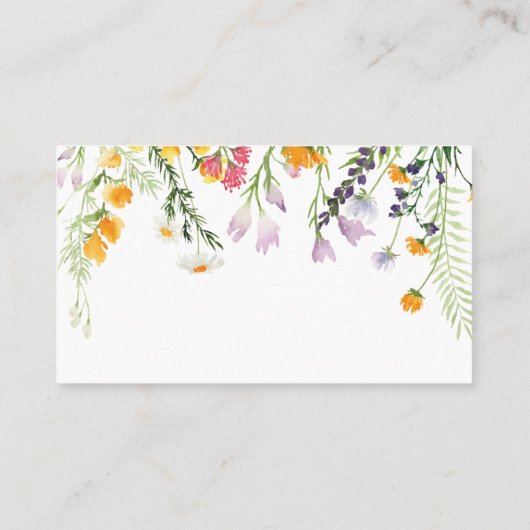 WILDFLOWERS Ontvang Vrijgezellenfeest voor aanvraa Visitekaartje (Achterkant)