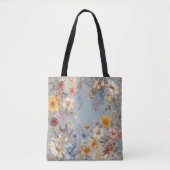 Wildflowers op blauw tote bag (Voorkant)