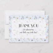 Wildflowers op Blue Boy Baby shower Bedankkaart (Voorkant)